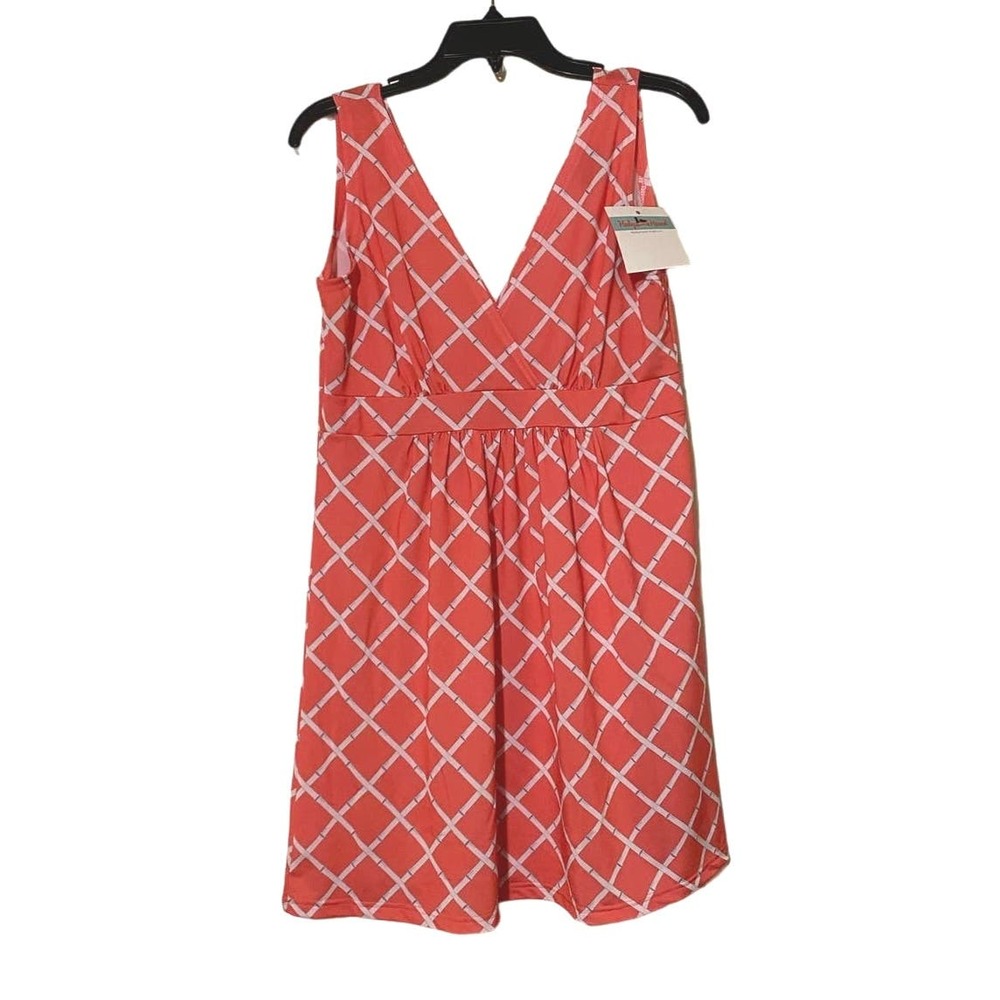 Coral Bamboo Print Dress